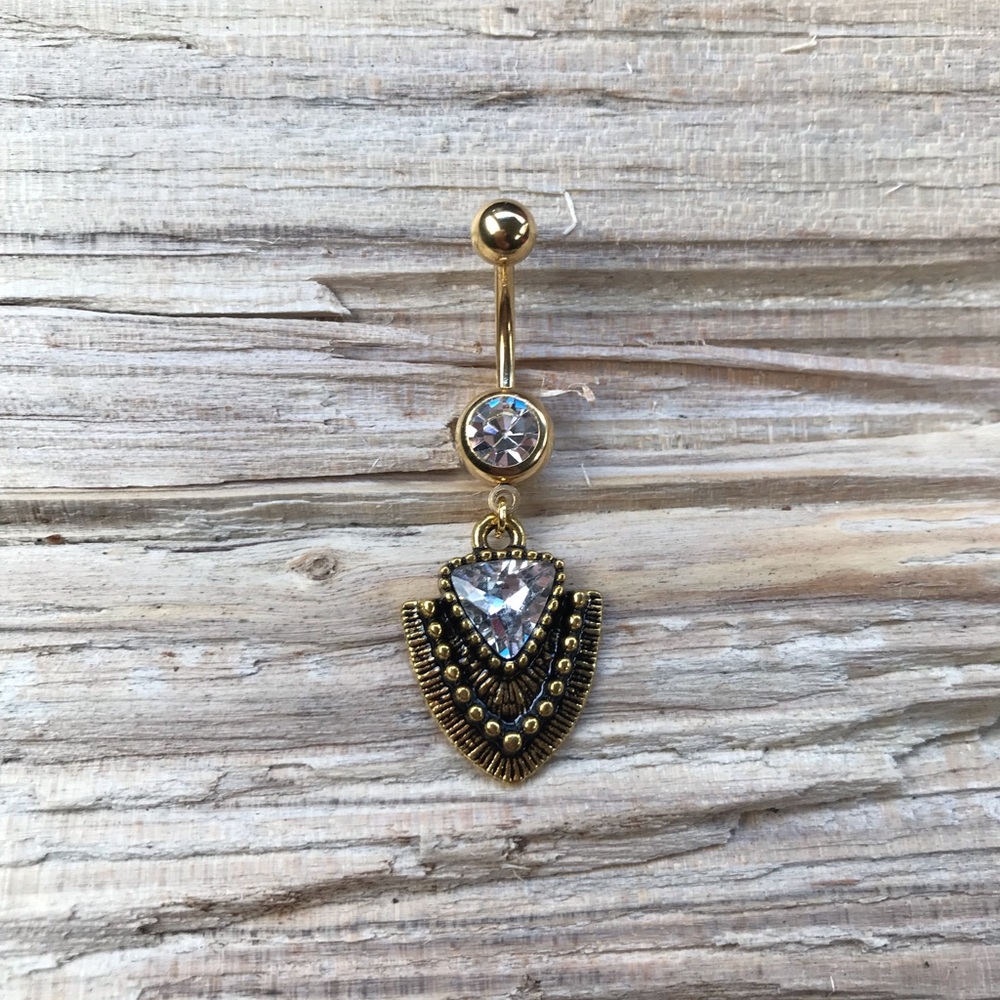 Antique Gold Arrowhead‎ Belly Button Ring
